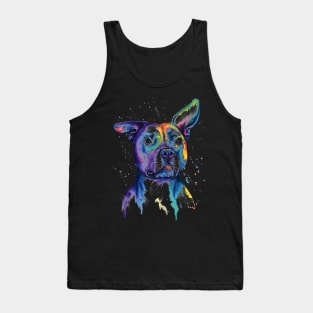 Colorful Baby Pit-bull Terrier Lover Dad Mom Funny Kidding Tank Top